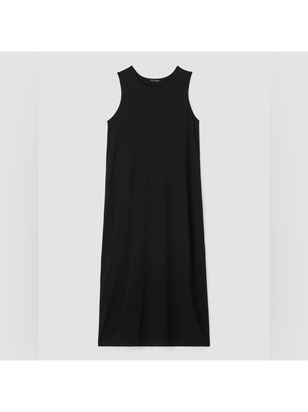 NWT EILEEN FISHER Women’s Stretch-Jersey Crewneck Sleeveless Midi Dress Black XS